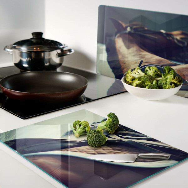 Deska kuchenna szklana Konie i akcesoria jeździeckie