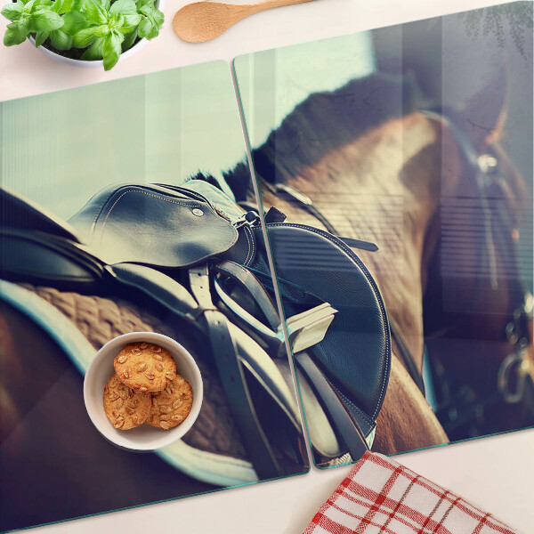 Deska kuchenna szklana Konie i akcesoria jeździeckie