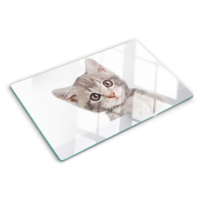 Szklana deska do krojenia Kotek z dużymi oczami