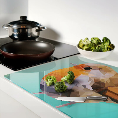 Szklana deska do krojenia Ptak w stylu low poly