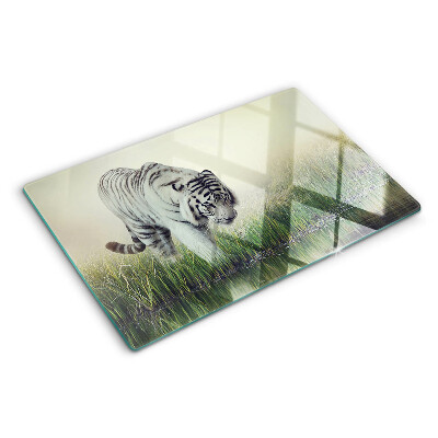 Tabla de cortar de cristal Tigre en la hierba