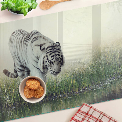 Tabla de cortar de cristal Tigre en la hierba