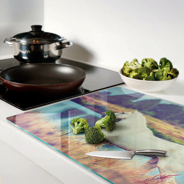 Tabla de cocina Caballo blanco junto al agua