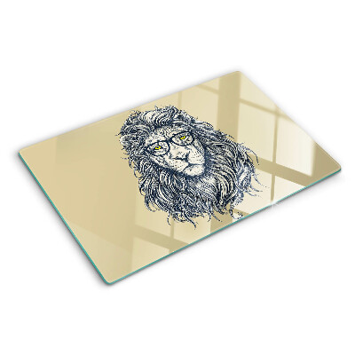 Tabla para cortar León con gafas