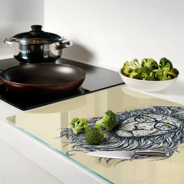 Tabla para cortar León con gafas