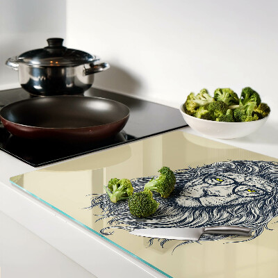 Tabla para cortar León con gafas