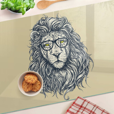 Tabla para cortar León con gafas