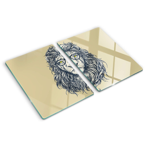 Tabla para cortar León con gafas