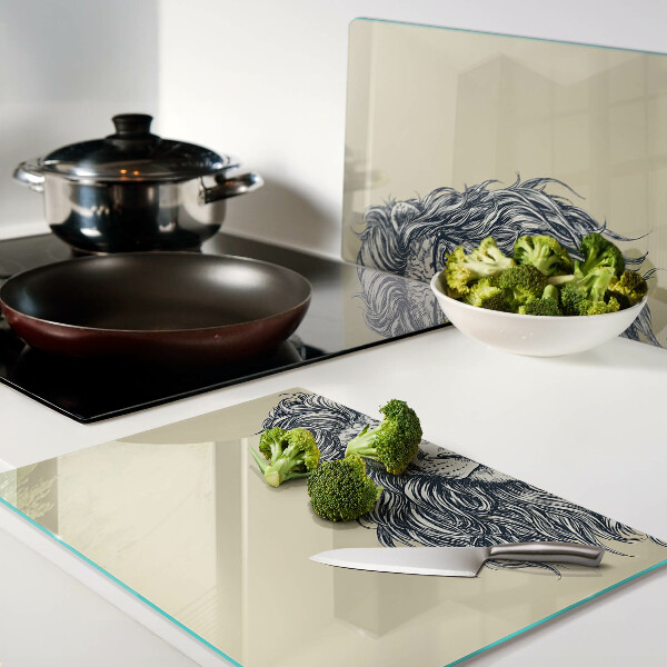 Tabla para cortar León con gafas