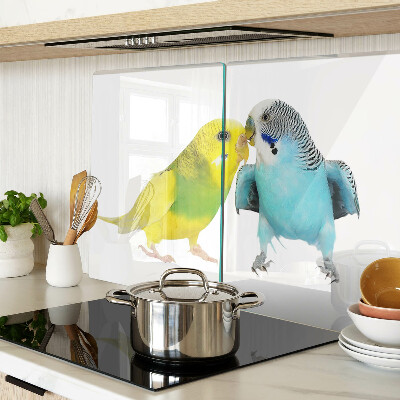 Tabla de cortar de cristal Loros amarillos y azules