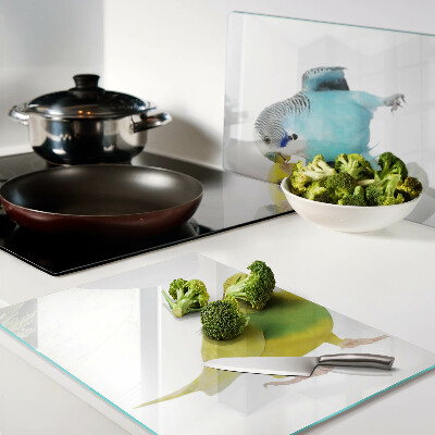 Tabla de cortar de cristal Loros amarillos y azules