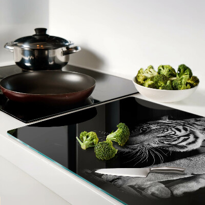 Tabla para cortar Tigre en blanco y negro