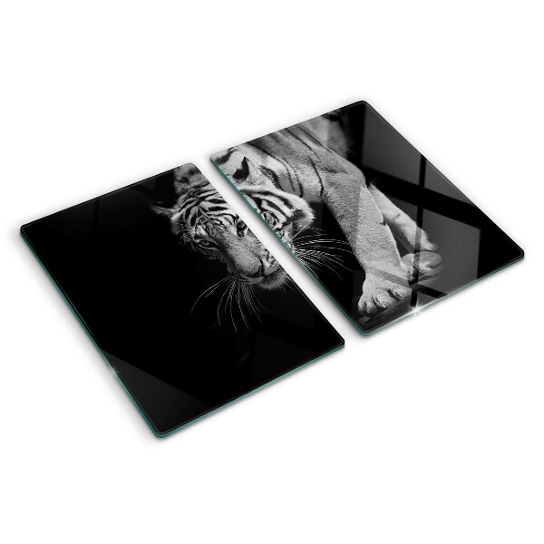 Tabla para cortar Tigre en blanco y negro