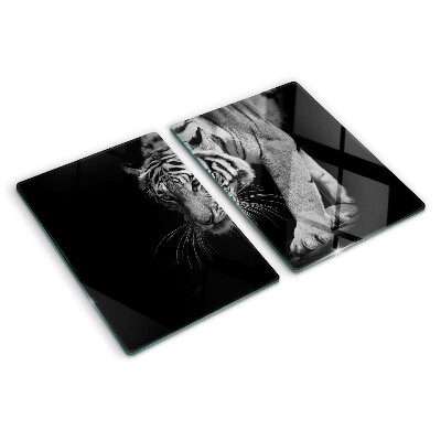 Tabla para cortar Tigre en blanco y negro