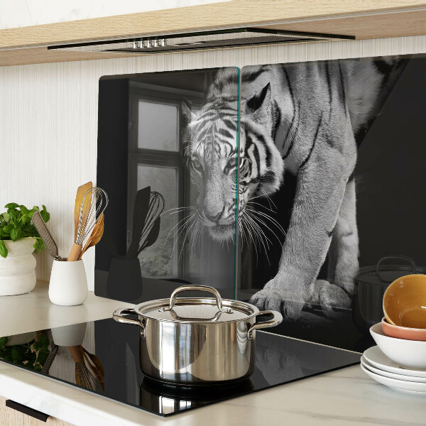 Tabla para cortar Tigre en blanco y negro