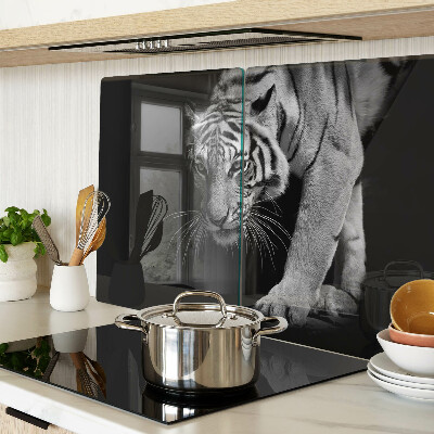 Tabla para cortar Tigre en blanco y negro