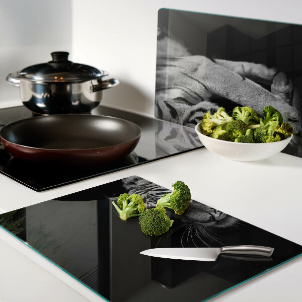 Szklana deska do krojenia Tygrys w czerni i bieli