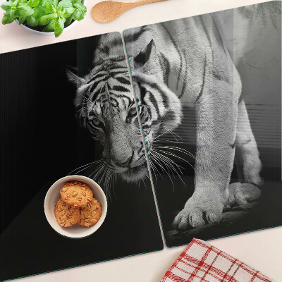 Tabla para cortar Tigre en blanco y negro