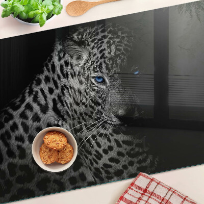 Szklana deska do krojenia Lewa pantera z niebieskimi oczami