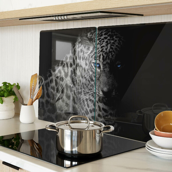 Szklana deska do krojenia Lewa pantera z niebieskimi oczami