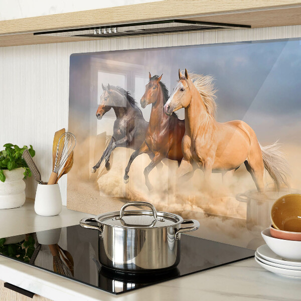 Szklana deska do krojenia Galopujące konie w ruchu