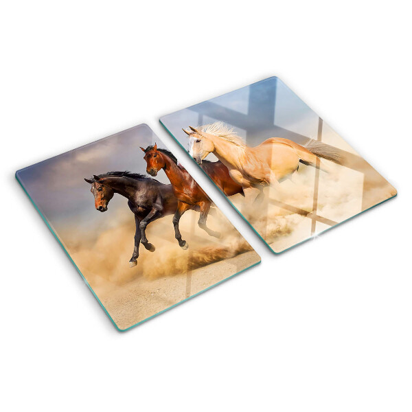 Tabla de cortar Caballos al galope en movimiento