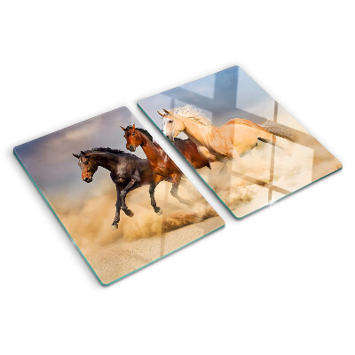 Tabla de cortar Caballos al galope en movimiento