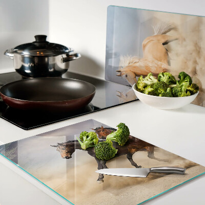 Szklana deska do krojenia Galopujące konie w ruchu