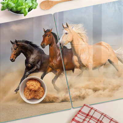 Szklana deska do krojenia Galopujące konie w ruchu