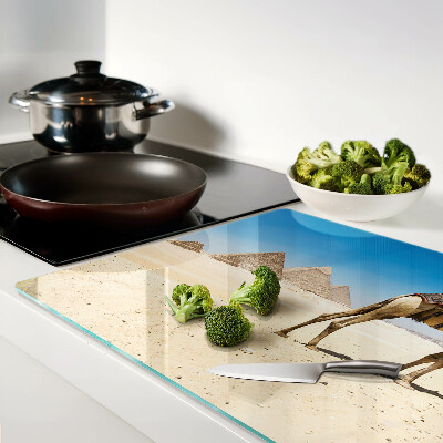 Deska kuchenna szklana Piramidy i wielbłąd na pustyni