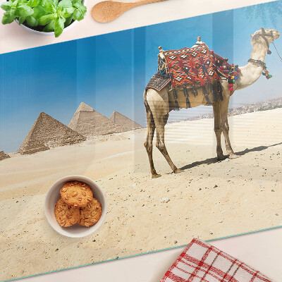 Deska kuchenna szklana Piramidy i wielbłąd na pustyni