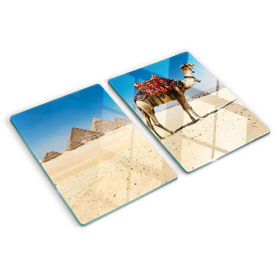 Tabla de cortar Pirámides y un camello en el desierto