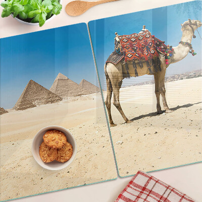 Tabla de cortar Pirámides y un camello en el desierto