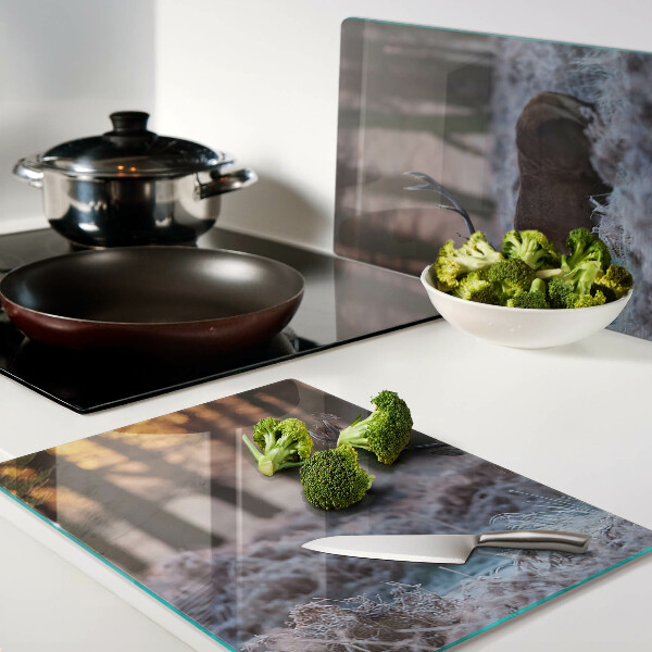 Tabla de cocina Ciervos en el bosque de invierno