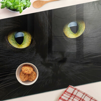 Tabla para cortar Gato negro con ojos verdes
