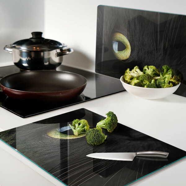 Tabla para cortar Gato negro con ojos verdes