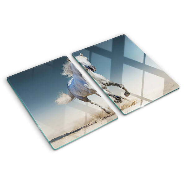 Tabla de cortar Caballo blanco en movimiento