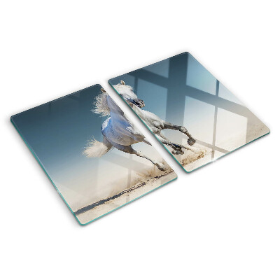 Tabla de cortar Caballo blanco en movimiento