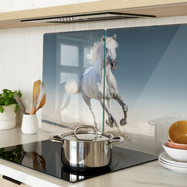 Szklana deska do krojenia Biały koń w ruchu