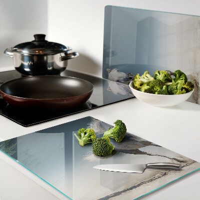 Szklana deska do krojenia Biały koń w ruchu