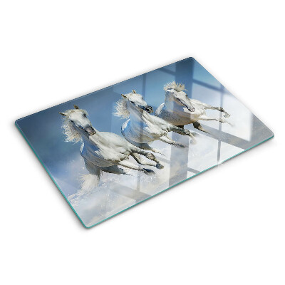 Tabla de cocina Caballos blancos al galope