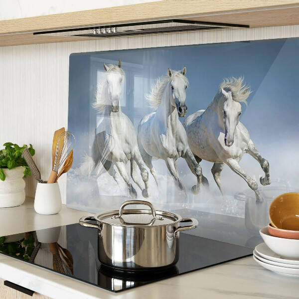 Tabla de cocina Caballos blancos al galope