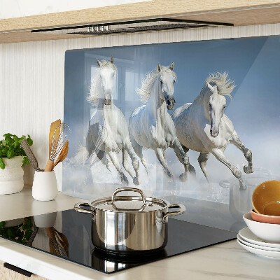 Tabla de cocina Caballos blancos al galope