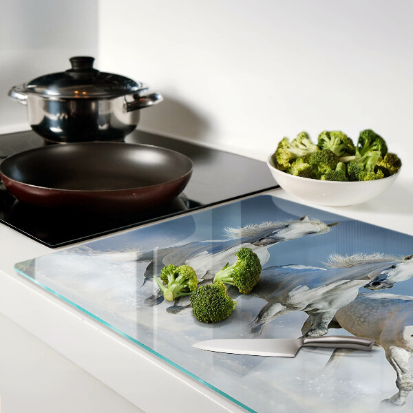 Tabla de cocina Caballos blancos al galope