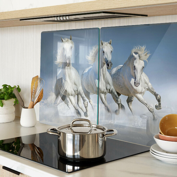 Tabla de cocina Caballos blancos al galope