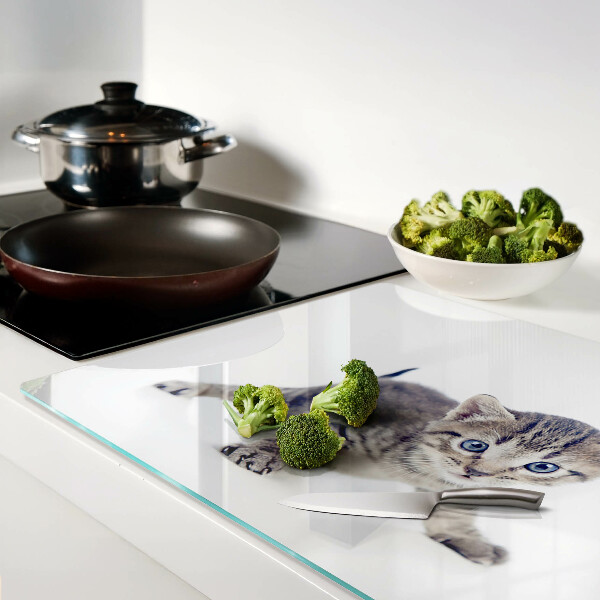 Tabla para cortar Gatito con ojos azules