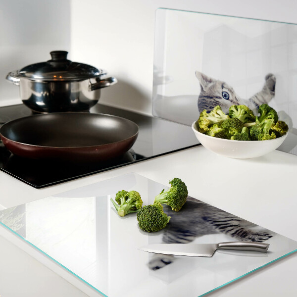 Szklana deska kuchenna Kotek z niebieskimi oczami