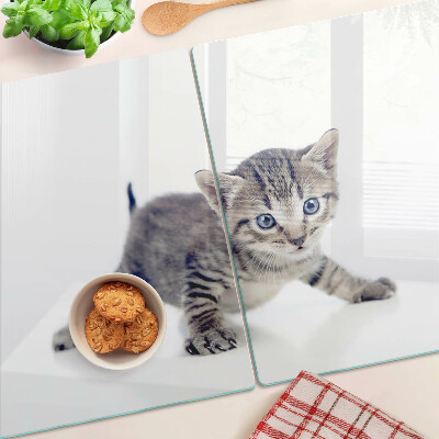 Tabla para cortar Gatito con ojos azules