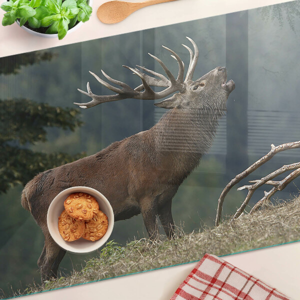 Tabla de cortar de cristal Ciervos en su hábitat natural