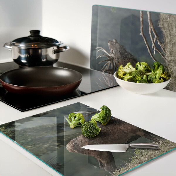 Tabla de cortar de cristal Ciervos en su hábitat natural